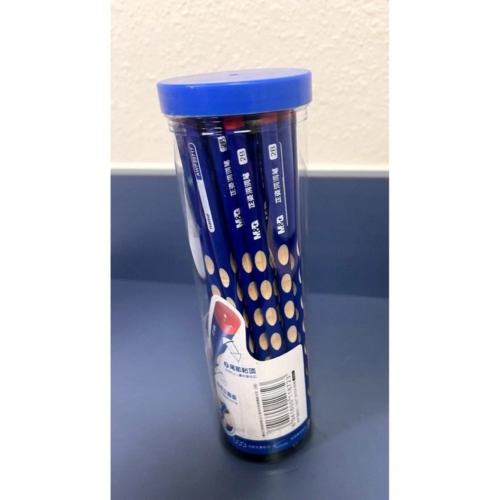 30 Pack Ergonomic Triangular Shape Wood Pencils Three Flat Sides Sharpened‎ Blue